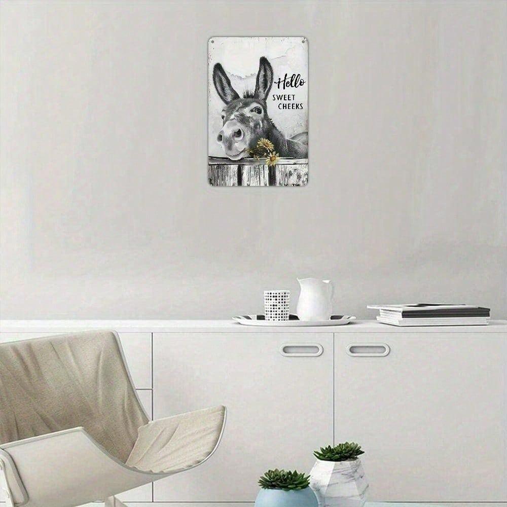 Metal Wall Art Hello Sweet Cheeks Vintage Kitchen Poster