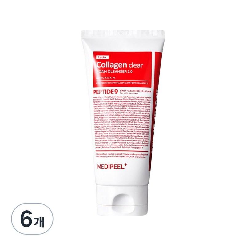 Medi Peel Red Lacto Collagen Clear Foam Cleanser 2.0, 120ml, 6 Pcs