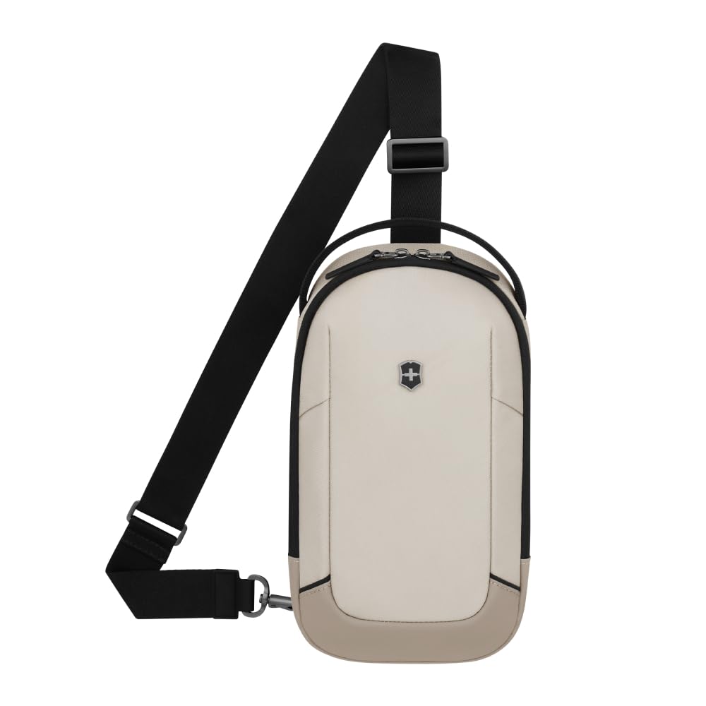 Victorinox Altmont Modern Sling Bag with Sound Pocket for Shoulder 4L Antibacterial Perfect for Business and Stone White Earphones, Strap,