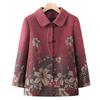 Spring Woolen Coat Women's Lapel Woolen Top Old Lady Clothes