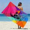 Colorblock Geometric Skull Beach Towel Patterned Sunscreen And Windproof Suitable For Swimming Pool Camping Travel