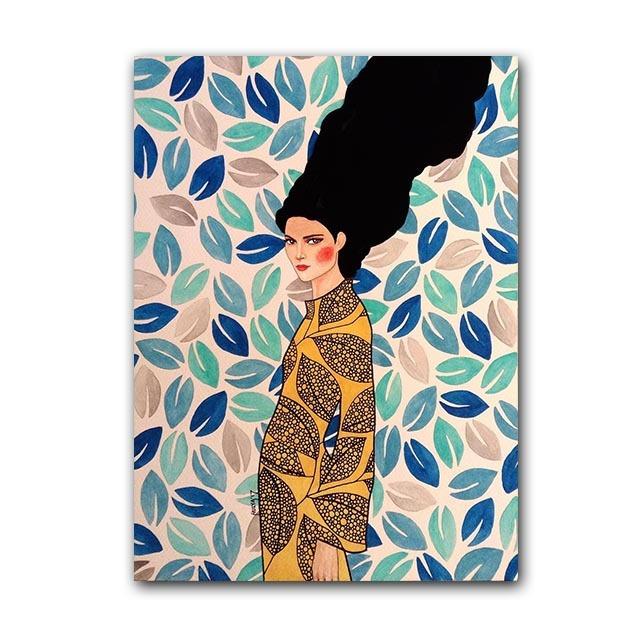 

Абстрактная Цветочная Девушка Красочные Длинные Волосы Скандинавский Плакат Женский Настенный Художественный Холст Художник 21cm×30cm NoFrame