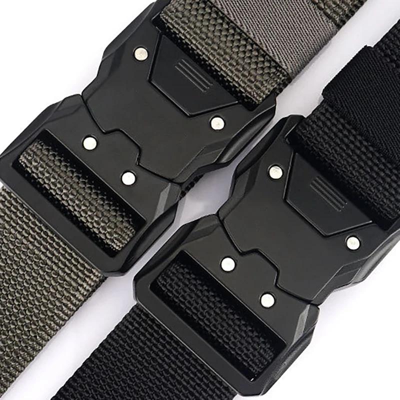 1pc Men's Belt Outdoor Tactical Belt Multi-Function Buckle Nylon Belt High Quality Alloy Buckle Belt Sports Canvas Neutral Belts