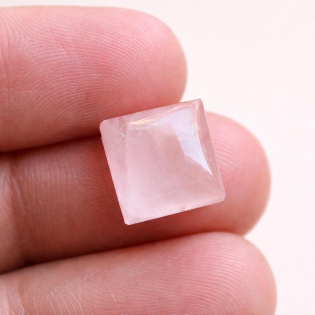 Rose Quartz Square Cabochons – Natural Pink Quartz Gemstones for Jewelry Making