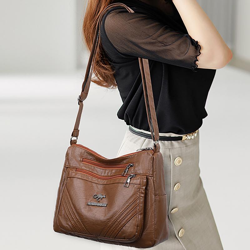 Multi-compartment Simple All-match Middle-aged and Elderly Mother's Large-capacity Casual Shoulder Crossbody Bag