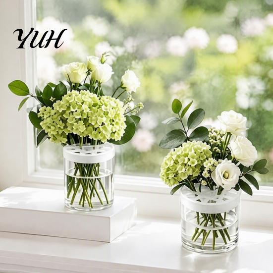 Minimalist Floral Decor Reusable Silicone Flower Arranging Grid, Stretchable Honeycomb Arranger & Support Accessory Vase Holder, Flexible Arrangement