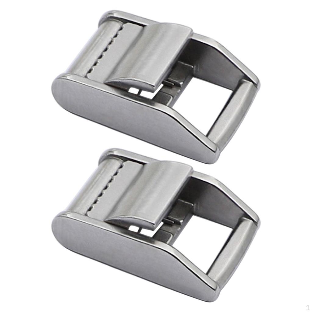 2 Lockable Sliding Buckles, Metal Buckle Closures Made of 316 Stainless Steel, Strap Closure