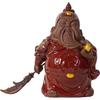 Guan Gong Martial Saint Statue: Ceramic Guan Yu Ornament for Tea Room, Living Room, or Study Decor.