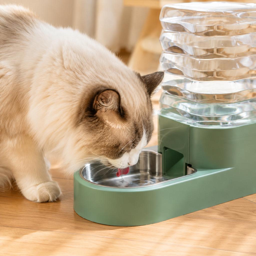 Automatic Pet Water Dispenser Stainless Steel Pet Drinking Fountain Water Feeder for Cats and Dogs Easy to Clean and Refill