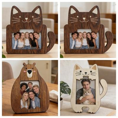 Cat Bear Design Wooden Photo Frame Home Photo Display Photo Display Rack  Home