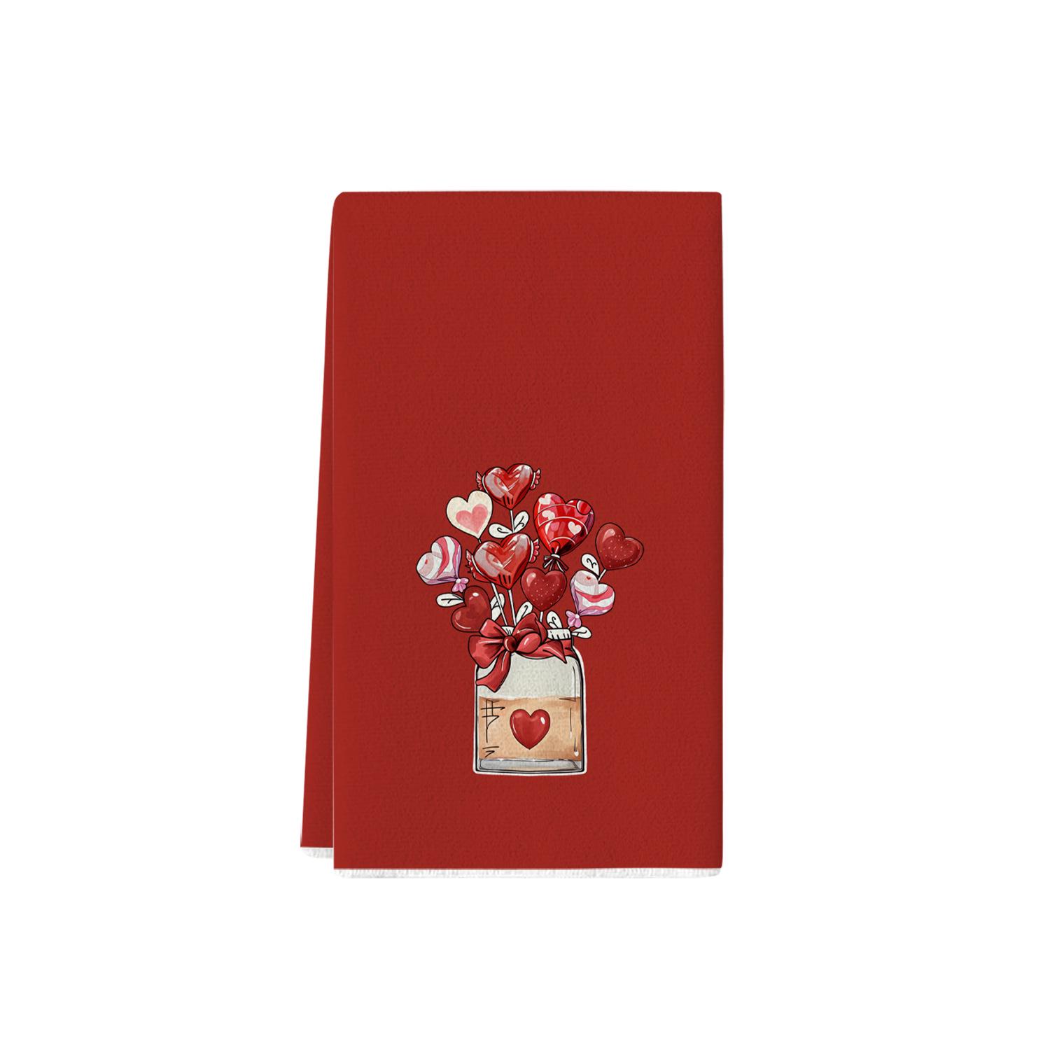 Valentine s Day Elf Truck Heart Kitchen Towel 40x60cm (1 piece)
