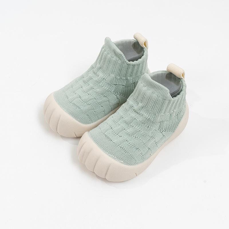 Soft Sole Non-slip Baby Walker Shoes - Solid Color Floor Socks for Boys & Girls, Ideal for Spring & Autumn Pre-walking.