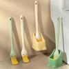 Duckbill Long-Handle Toilet Brush with Soft Bristles for Squatting Pan, Wall-Mounted, No Dead Angle Cleaning.