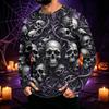 Men's Long Sleeve Hoodie Halloween Print Lightweight Pullover for Casual Wear
