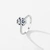 MODIAN 925 Sterling Silver Delicate Oval Cut Zircon Finger Ring For Women High-Class Luxury Wedding Engagement Band Fine Jewelry