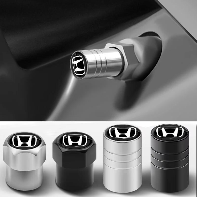 4PCS Metal Car Wheel Tire Valve Caps Stem Cover Car Accessories For Honda Civic XR-V HR-V City Accord Odyssey Spirior CRV Jazz akg256