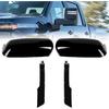 Glossy Black Towing Top+Side Clip-On Mirror Covers Replace for 2020 2021 2022 2023 2024 Chevy Silverado GMC Sierra 2500HD 3500HD (Black)