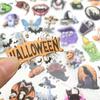 50PCS Halloween PET Stickers Holiday Horror Pumpkin Skull Eyeballs Transparent Luggage Graffiti Sticker Label Diary Stationery