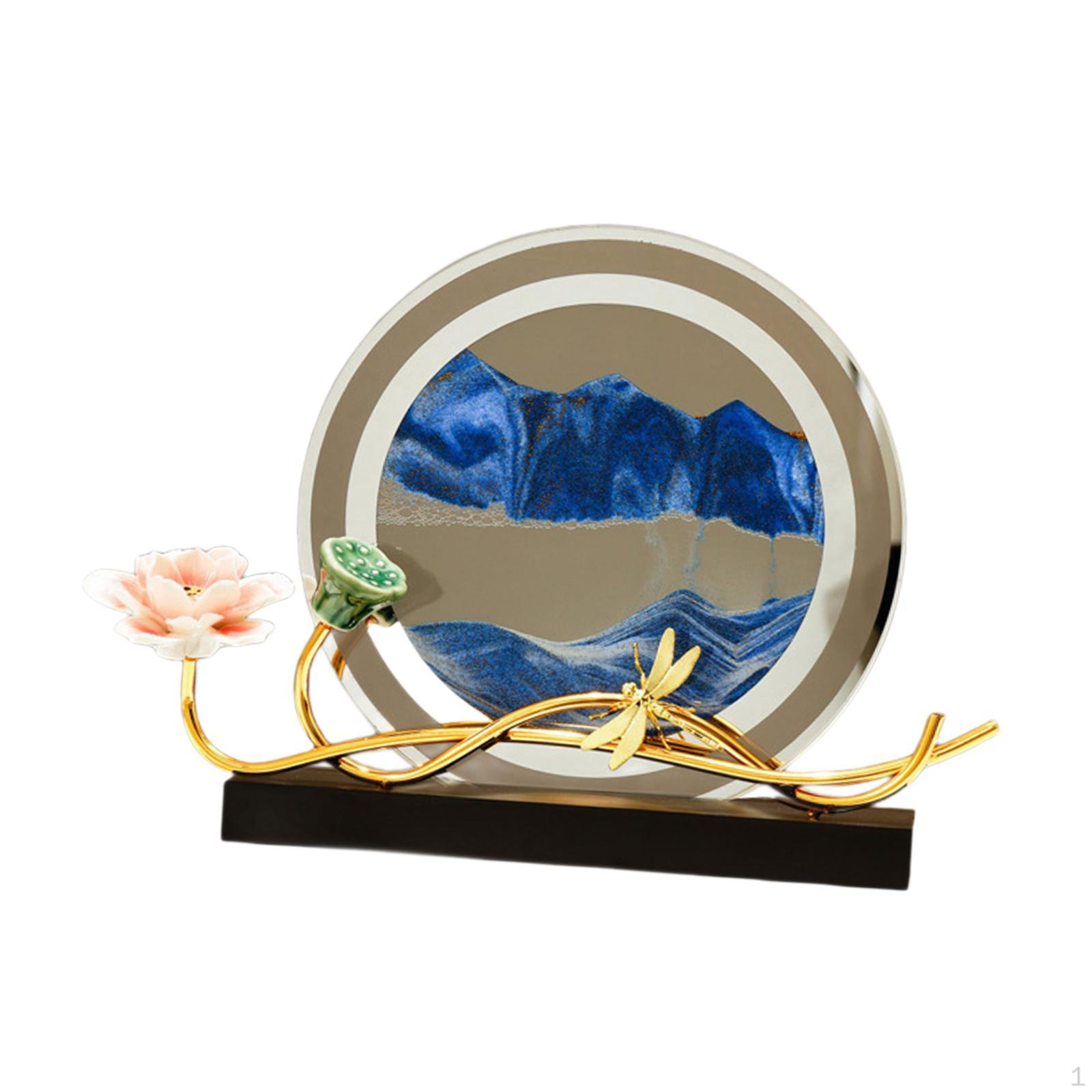 

Динамичная песочная картина, текущее искусство для гостиной и декора вечеринки синий