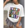 Teen Girl Clothesy2kinspired Letter Print Tshirt Casual Crew Neck Stretchy Knit Fabric Machine Washable Perfect For Springsummerfall