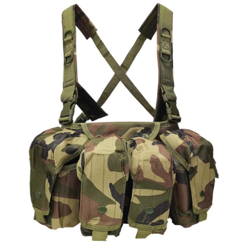 AK Bauchband Taktische Weste + Feld Camouflage Kampfweste + Molle Multifunktionsweste Taktische Ausrüstung