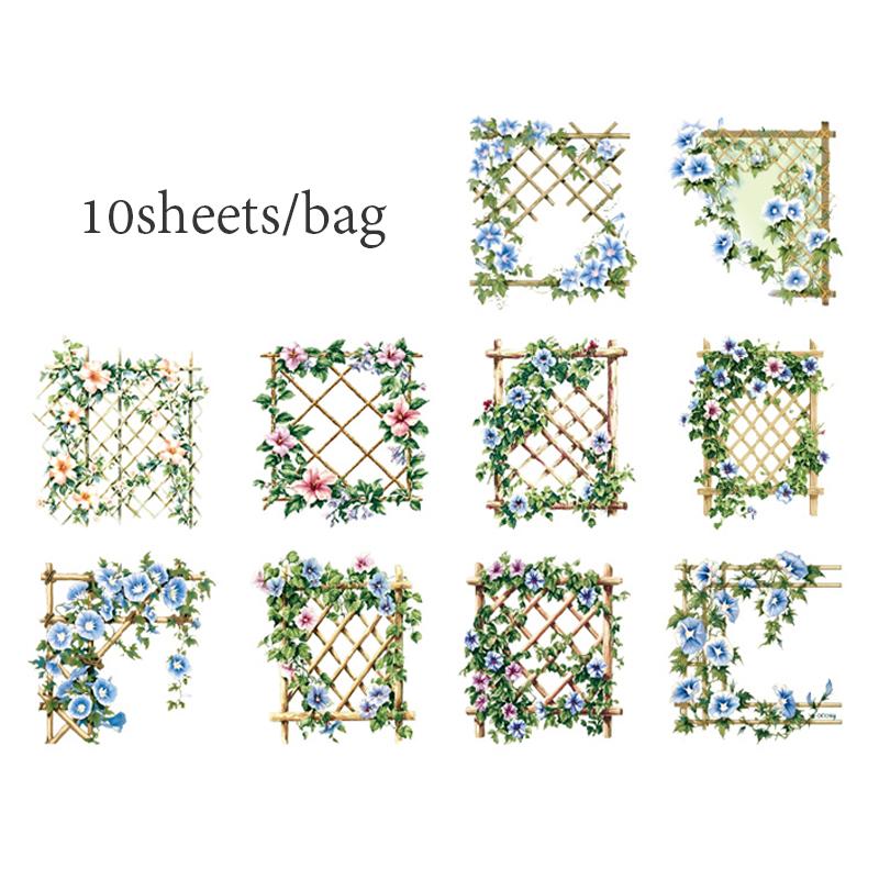 

10 Sheets/Bag Sticker Pack Garden Landscaping Handbook Stationery DIY & Scrapbooking Phone Case Diary Decoration