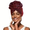 Headwear African Turban Caps Raw Silk Bonnet Elegant Head Wraps  Party Headgear