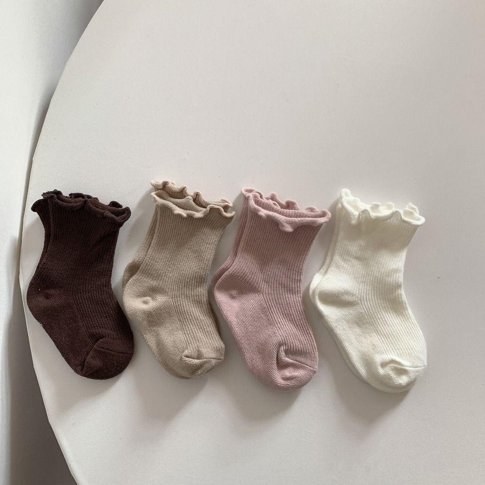 5Pairs Breathable Baby Cotton Socks Autumn Spring Newborn Socks Toddle Short Tube Socks Newborn