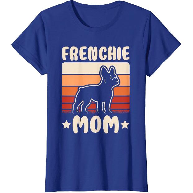 Frenchie Mom Retro French Bulldog Lover Mommy Women T-Shirt