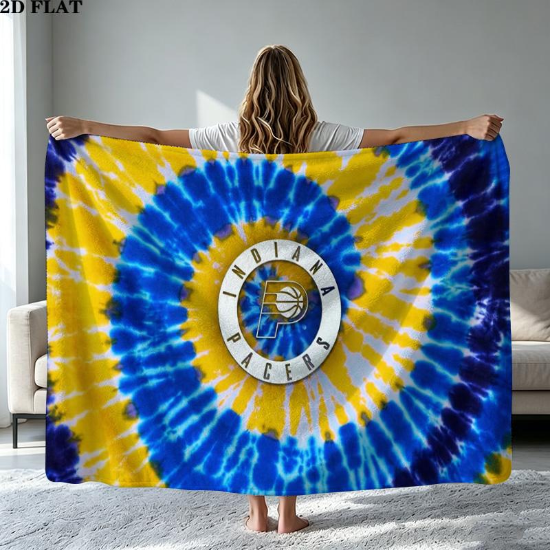 Indiana Pacers Logo Print Flannel Blanket High Quality Warm Comfortable Cover for All Seasons Perfect for Gifts Home Decor