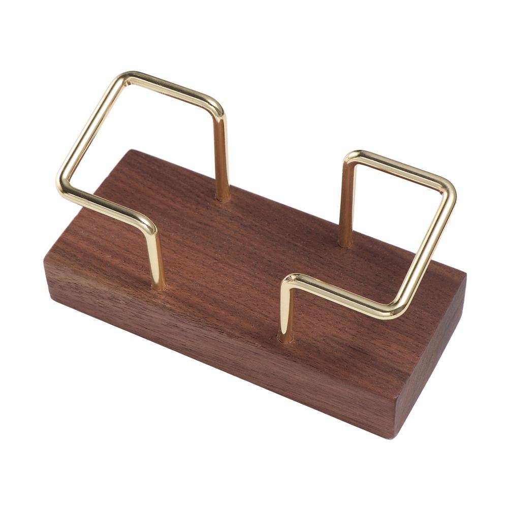 Tabletop Shelf Business Card Holder Card Storage Walnut Wood Wooden Card Holder Beech Wood Metal Cards Display Stand High-End