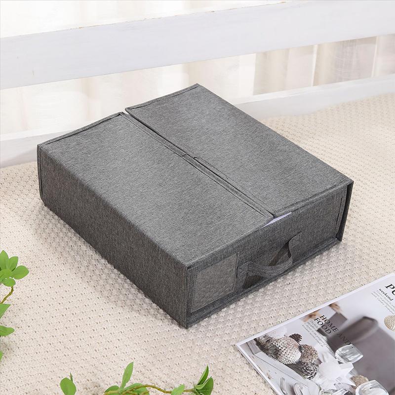 Sheet Set Storage Box Organizer Fabric Folding Window Zipper Blanket Organizer Wardrobe Bed Clothes Storage Box Organizer