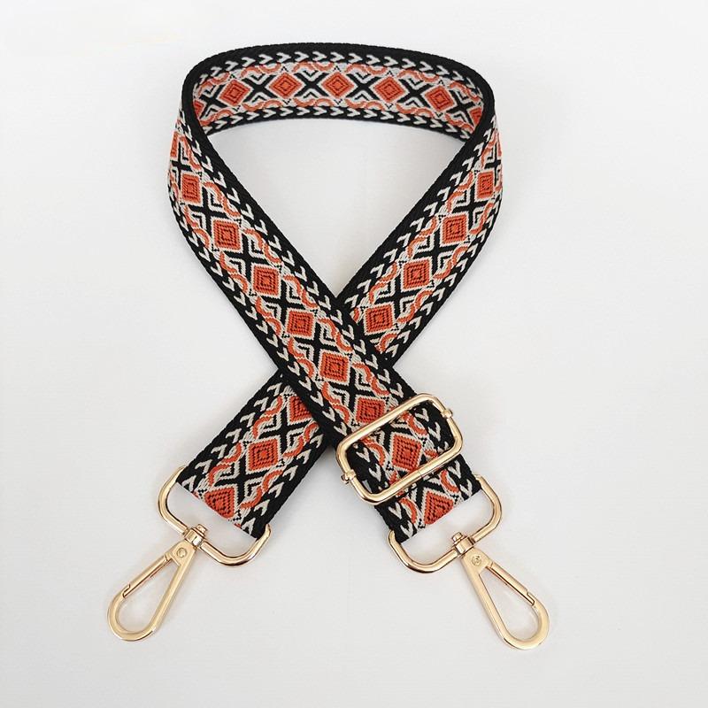 New Thickened Canvas Webbing Colored Rhombus Adjustable Shoulder Crossbody Long Strap Women's Bag Parts Accessories Broadband