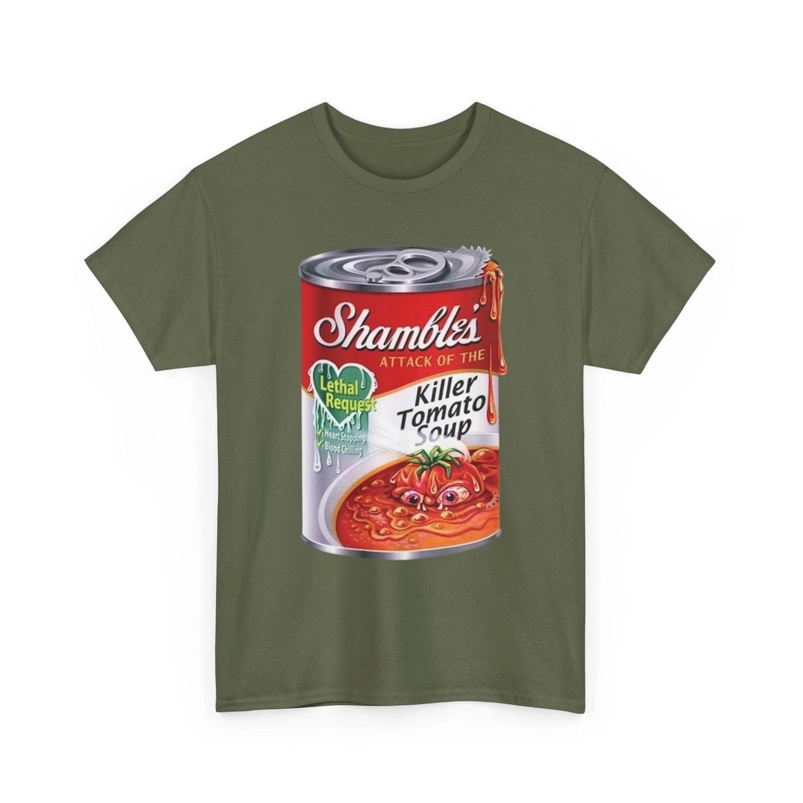 Wacky Packages Shambles Killer Tomato Soup Printed T shirt Campbell s Parody S