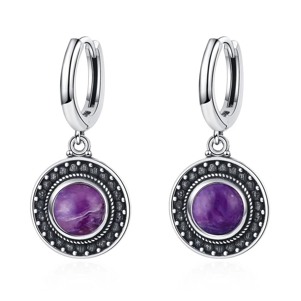 Neue Elegante Natürliche Kyanit Silber Tropfenohrringe für Damen Vintage Hochzeit Verlobung Creolen Ohrringe Geschenke