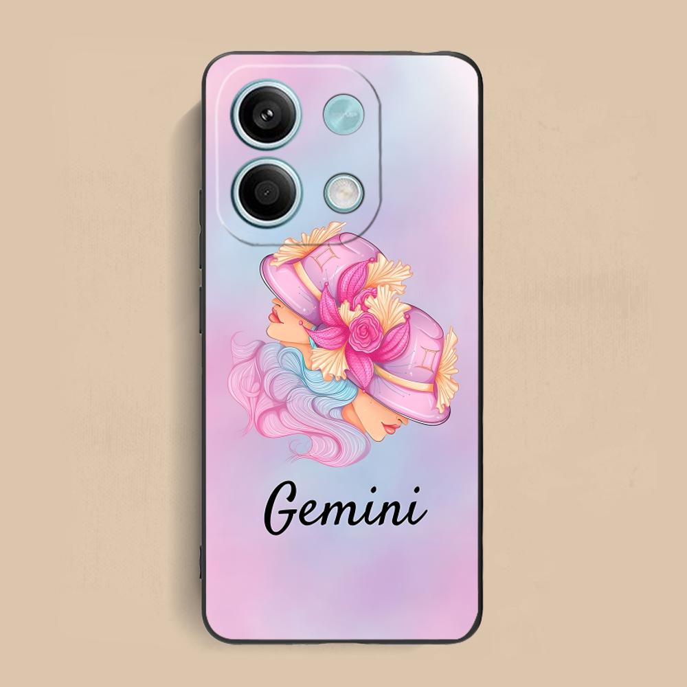 Zodiac Sign Gemini Mobile Phone Case for Xiaomi Redmi Note 14 13 12 11 S Pro Plus 4G 5G Colorful Printing Cover Luxury Cover