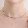 Mezmic Moissanite Square Pave Tennis 925 Silver Necklace
