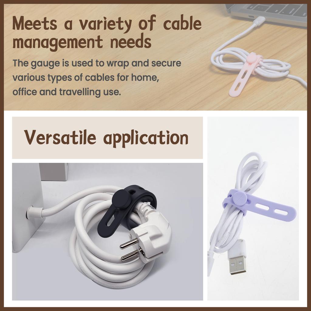 30/60Pcs Silicone Cable Ties Adjustable Cable Straps Cord Organizer Reusable Cable Management Organizer for Bundling and Fasten