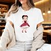 Vintage Betty Boop Cartoon Theme Graphic TShirt Classic Retro Girl Women Cotton Short Sleeve Betty Boop Lover Gift Clothing