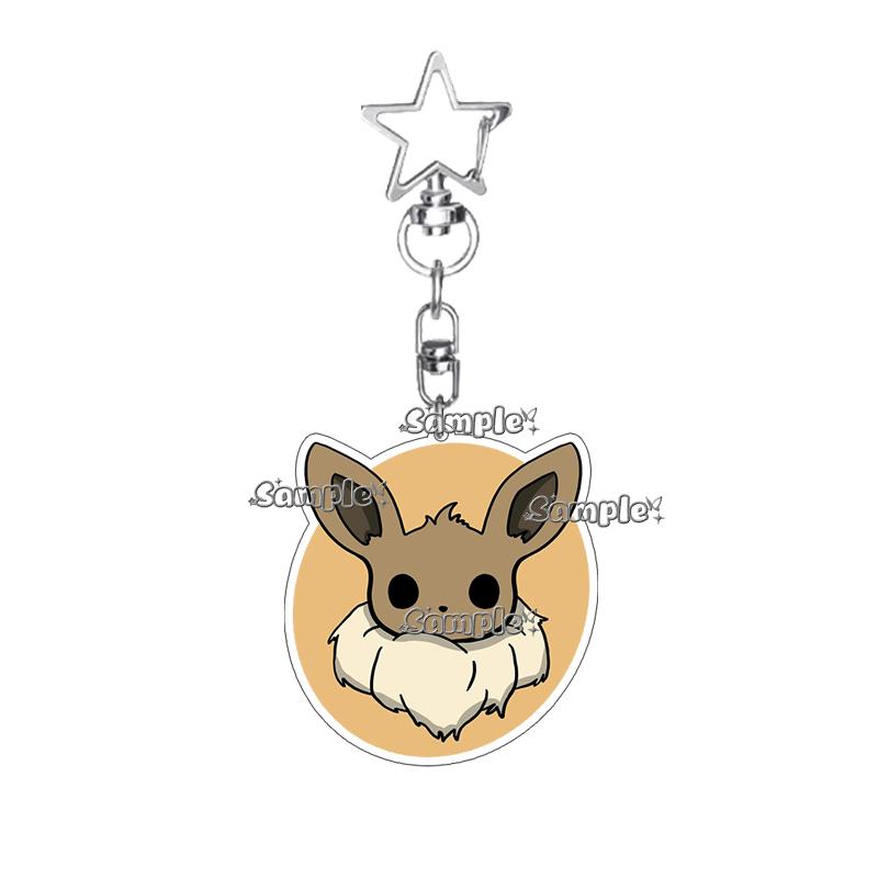 Anime Glaceon Flareon Jolteon Cartoon Acrylic Keychain Figure Keyring Ornament Collectible Accessory Charm Couple Chain Jewelry