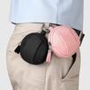 Multifunctional Canvas Mini Coin Bag Round with Zipper Small Pocket Bag Solid Color Outdoor Storage Bag