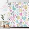Beautiful Love Rainbow Shower Curtain Gift Idea Bohemian Printed Pattern Polyester Fabric Bath Curtain Bathroom Decor with Hooks