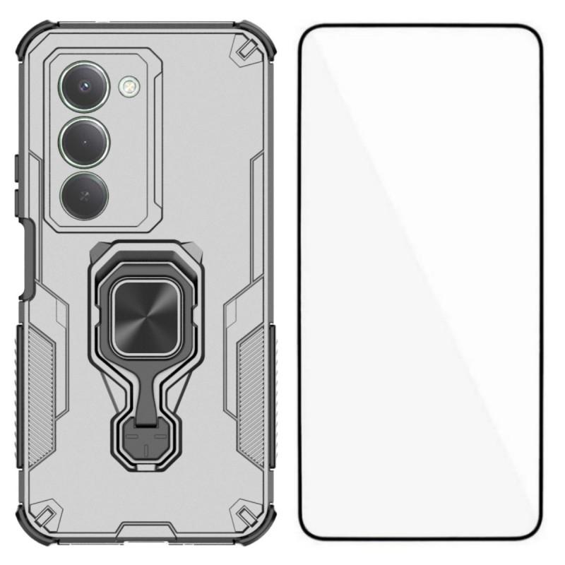 Pour Xiaomi Redmi 15 5G (Global) (169 mm) Coque de téléphone WANLONFENG PC TPU Coque arrière Béquille avec Verre Trempé