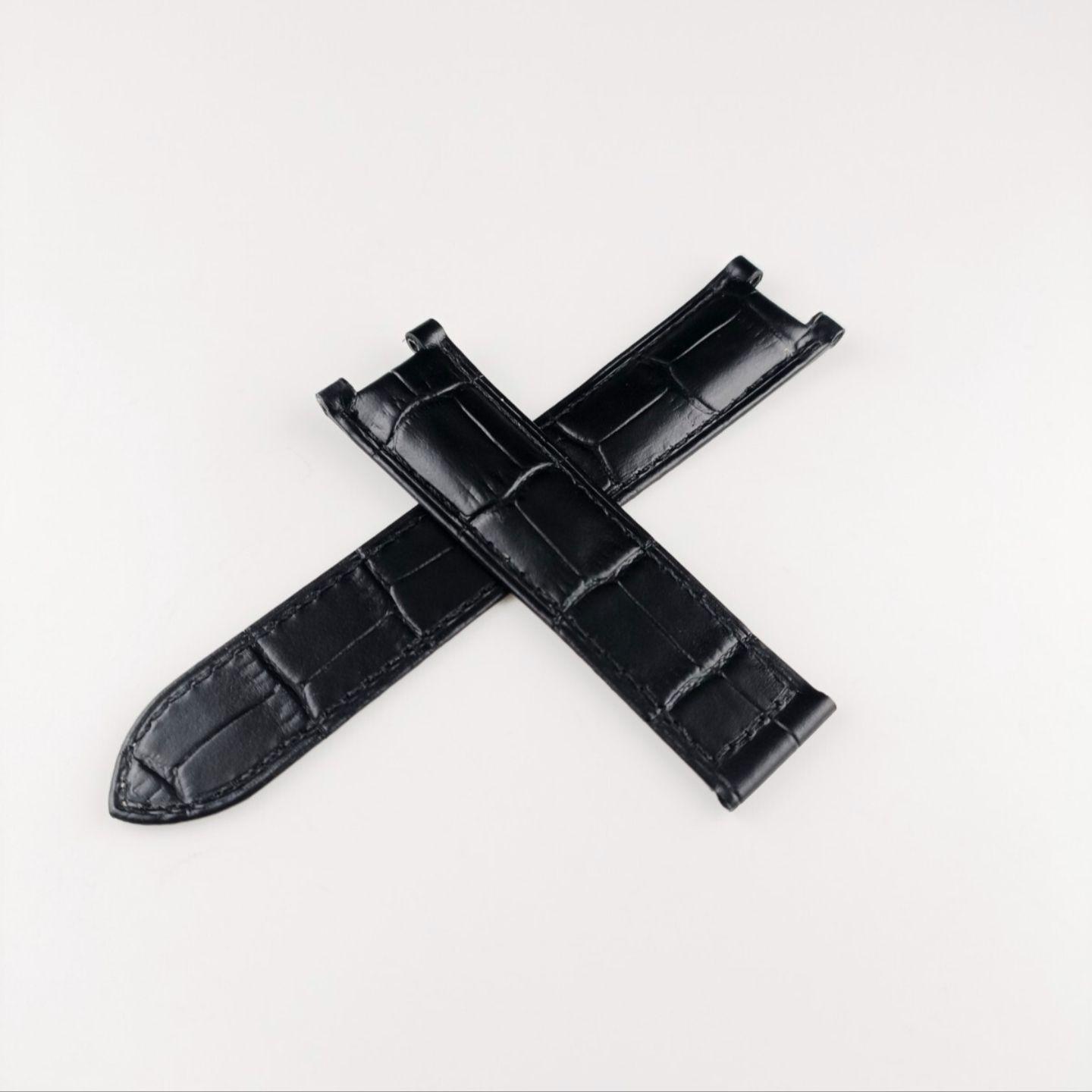 Used Watch concave leather belt black 20mm [compatible] Cartier Pasha 38 Cartier