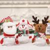 Contenitore Trasparente con Coperchio Bottiglia per Biscotti di Natale Bottiglia di Caramelle in Plastica Pupazzo di Neve Babbo Natale Cervo Scatola di Caramelle Custodia per Bottiglia in Plastica