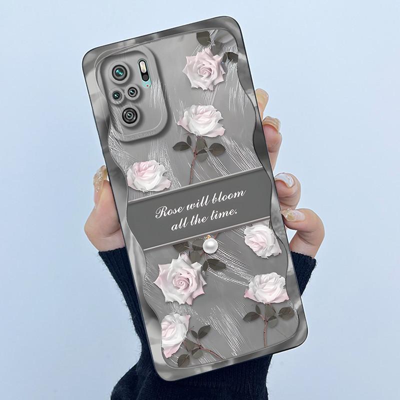 For Xiaomi Poco M5s Phone Case PocoM5s Cover Fashion Simplicity Butterfly Floral Soft Liquid Silicone Shell For Poco M 5s Fundas