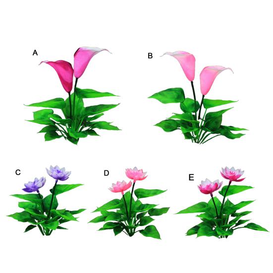 Aquarium Ornament Fadeless Aquatics Accessories Bright Color Simulation Flower Landscape Decor for Home