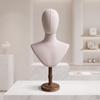 Mannequin Bust with Wooden Base Elegant Hairpiece Display Stand Lightweight
