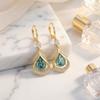 Women Jewelry Rhinestone Dangle Earrings Luxury Cat Eye Stone Earrings Water Drop Earrings  Party