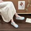 French simple retro with skirt Mary Jane shoes women's 2025 summer new shallow single shoes commuter ballet shoes